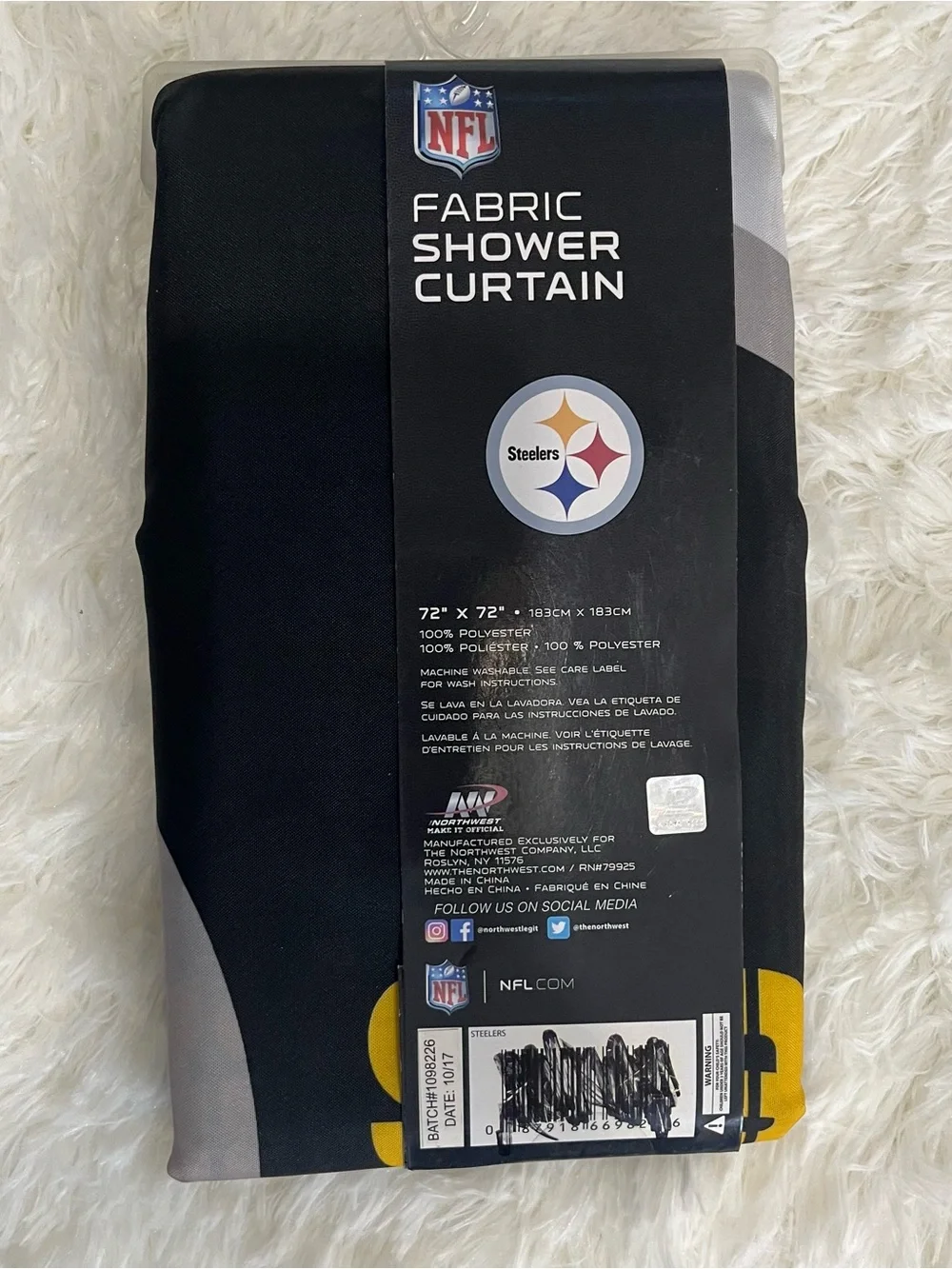 NFL Pittsburgh Steelers Fabric Shower Curtain